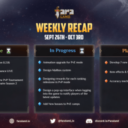 Faraland Weekly Update Sep 26th – Oct 3rd